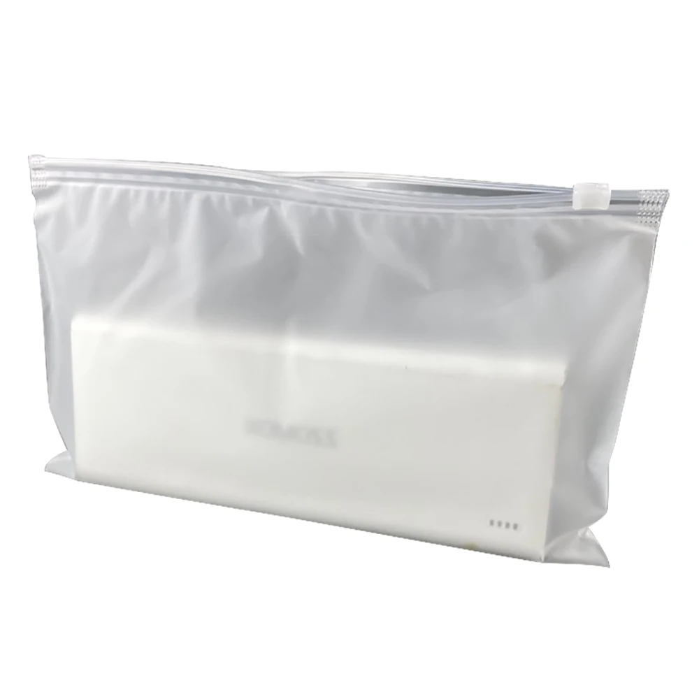 Slide Zip Lock Underwear Storage Bags Horizontal Matte Clear Plastic Package Bags Travel Seal Bags  Reclosable CPE Flat Pouches