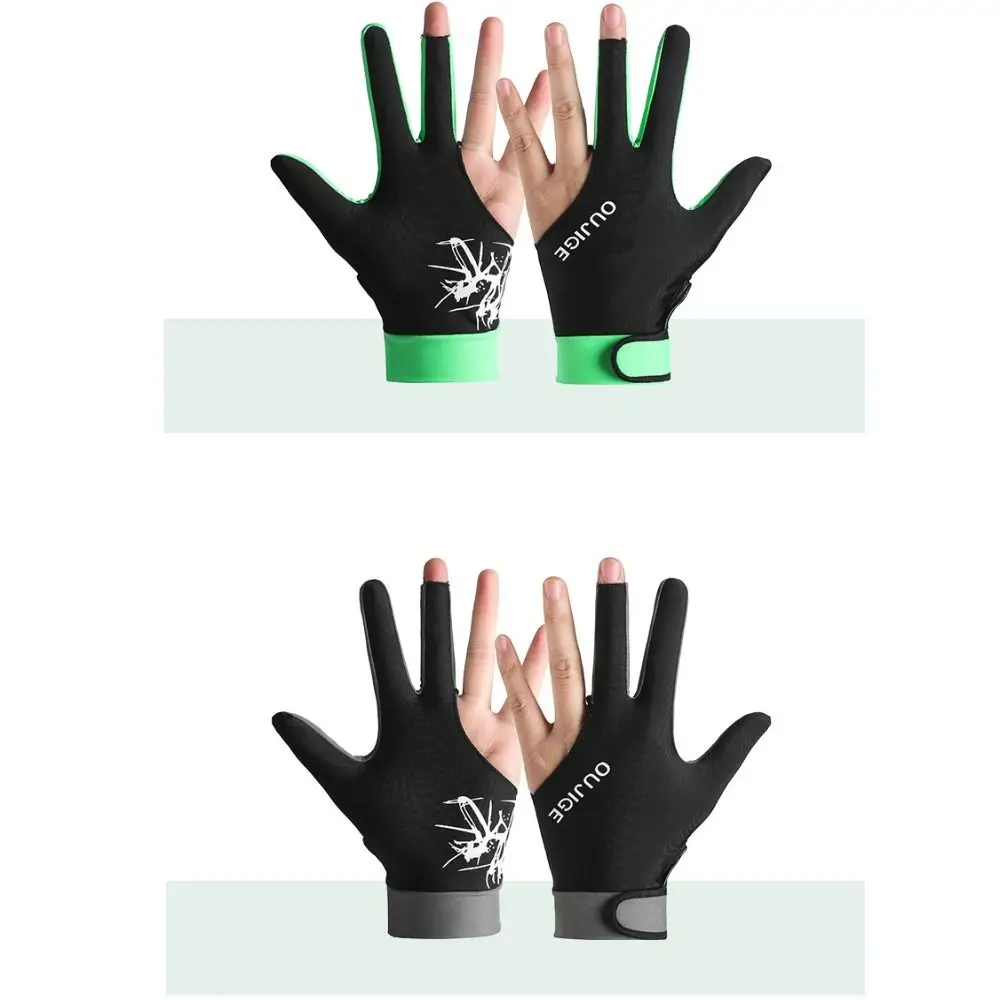 

Перчатки для бильярда из полиэфирного волокна, противоскользящие, износостойкие, перчатки с тремя пальцами, утолщенная сетчатая поверхность, принадлежности для настольного тенниса