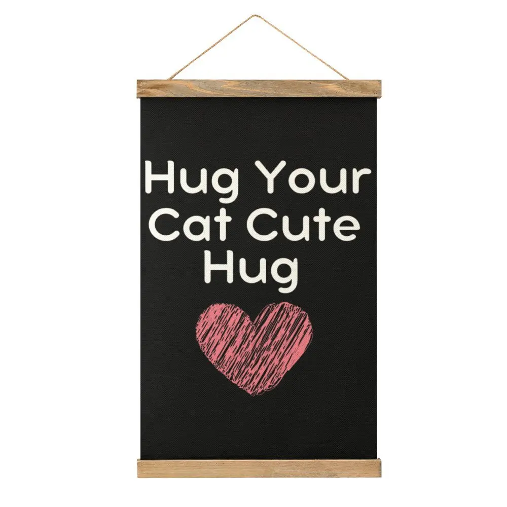 Vintage Hug Your Cat Cute Hug Essential F Canvas Hanging Picture Picture Hanging Joke Bedroom   Draw Style Decorate