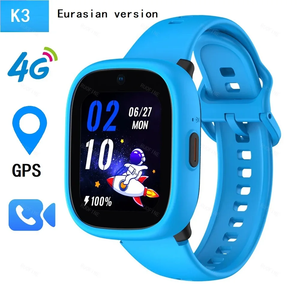 Crianças relógio menino criança menina 4g lte chamada telefônica rastreador gps rtos sos botão conectado smartwatch de alta qualidade versão eurasiática 2024