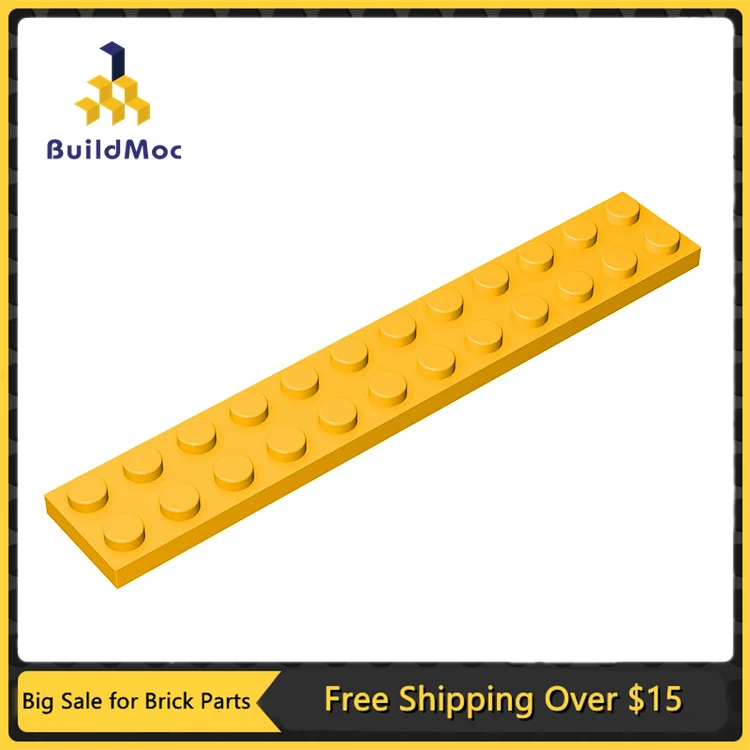 

10Pcs MOC Parts 2445 Plate 2 x 12 Board Compatible Bricks DIY Assmble Building Blocks Particle Kid Brain Toy Birthday Gift