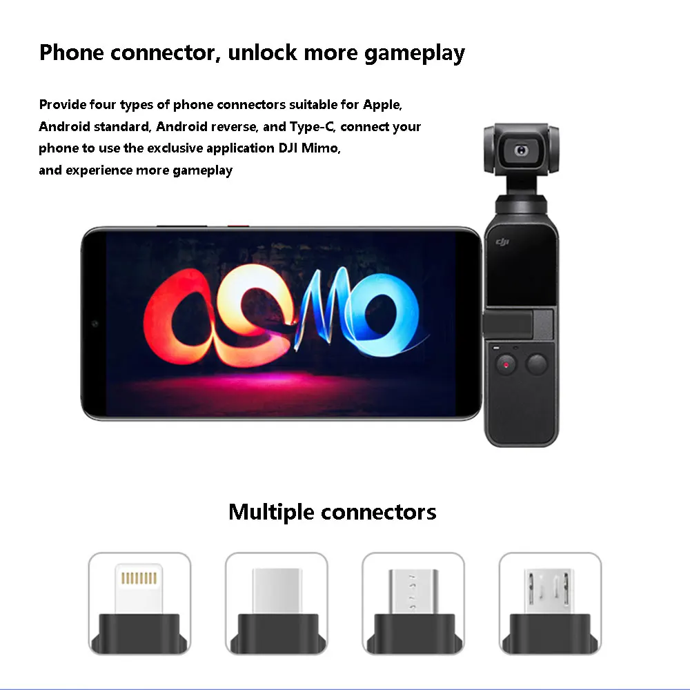 1PCS Micro USB for DJI Osmo Pocket 2 TYPE-C IOS Smartphone Data Connector Interface Handheld Gimbal Camera Accessories Adapter