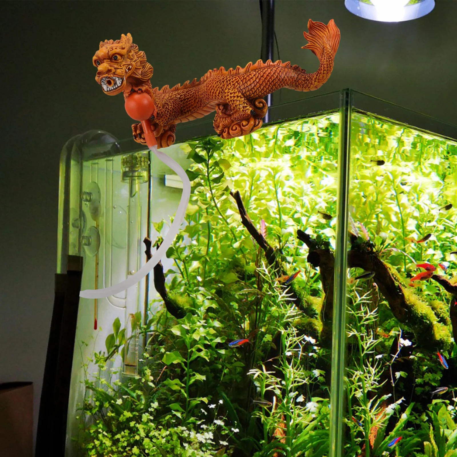 

Golden Dragon Water Fountain Resin Figurine Fish Tank Decor Aquarium Ornaments Home Garden Adornment Mini Crafts Landscape