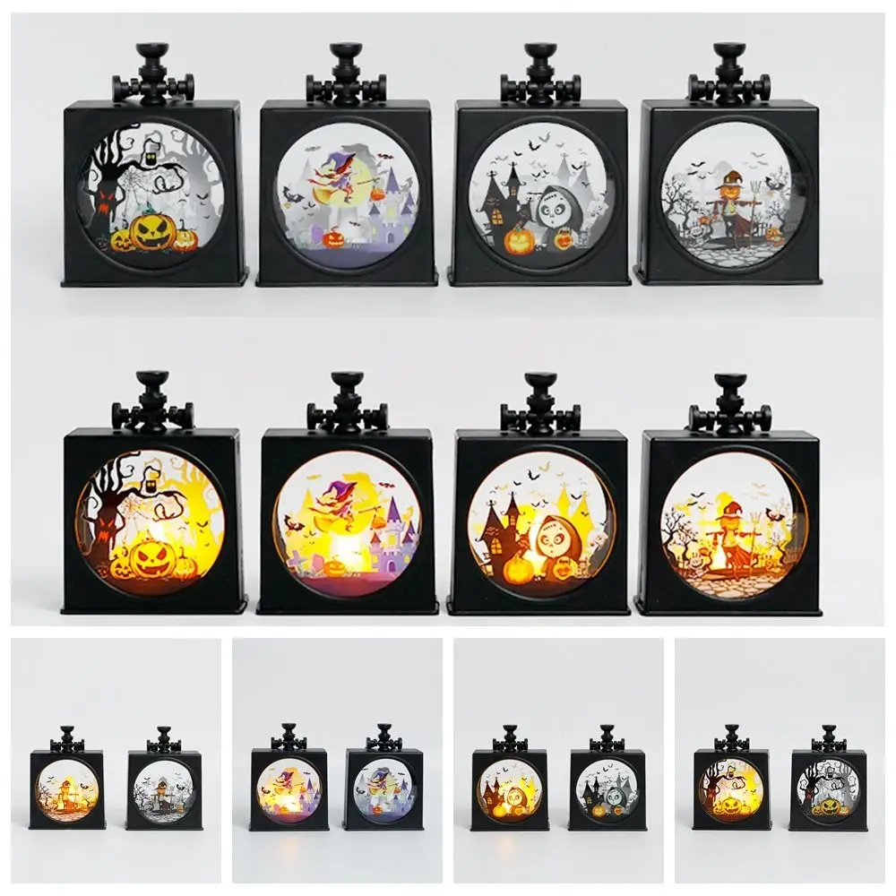 Vintage Lanterns LED Wind Lamp Retro Style Dazzling Small Oil Lamp Atmosphere Handle Design Hanging Pumpkin Lantern Light