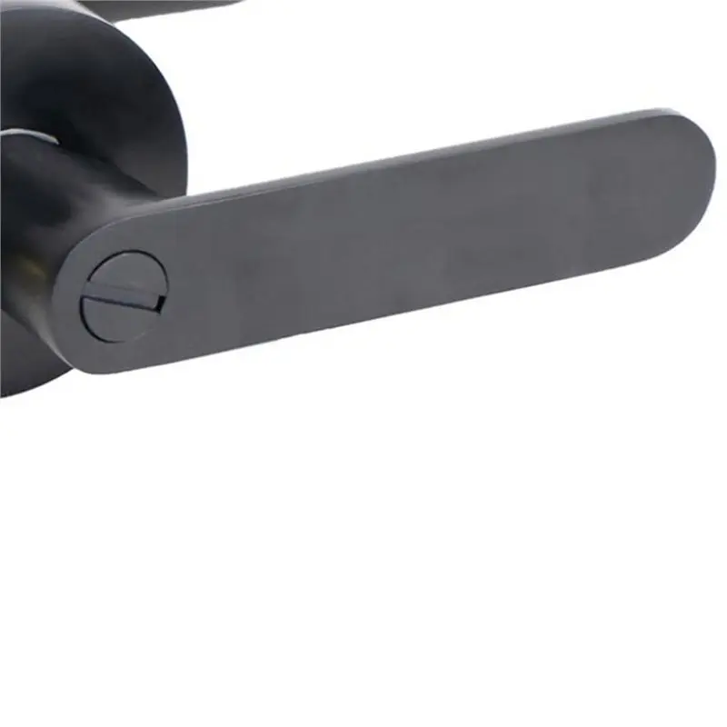 B97A-Aluminum Alloy Matte Black Interior Door Lock Lever Round Bedroom Door Handle With Key Heavy-Duty Privacy Lock