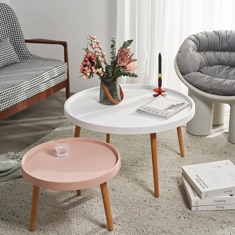 

#Nordic Plastic Coffee Table Small Apartment Living Room Furniture Simple Modern Creative Design No Assembly Required Model