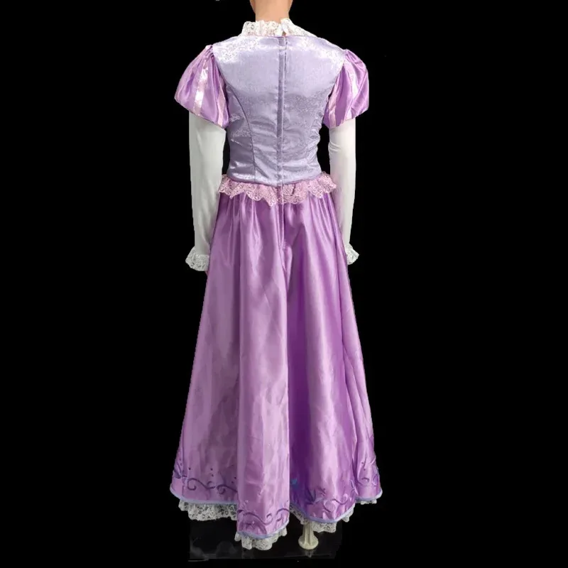 فيلم الأميرة رابونزيل تأثيري حلي يتوهم هالوين كرنفال حزب ثوب الكبار النساء فستان أرجواني KH2294