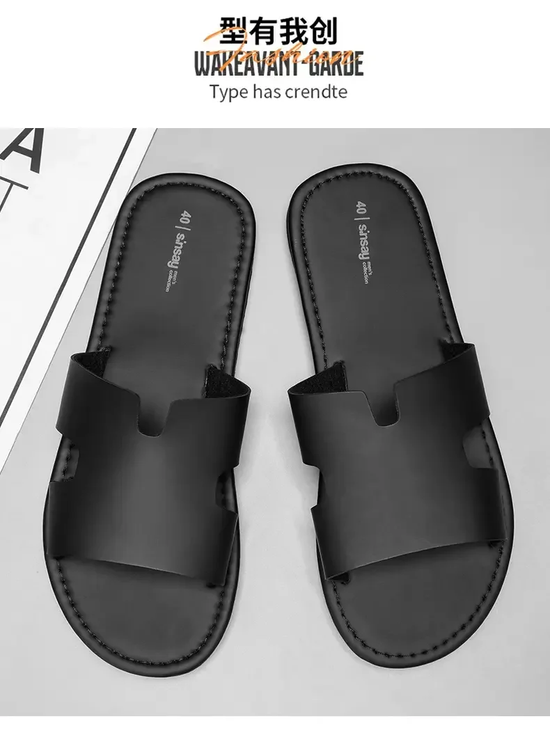 Men's One Strap Roman Sandals Slippers, Cross Border Fashion Casual Slides Plus Size Large Size Outdoor Shoes