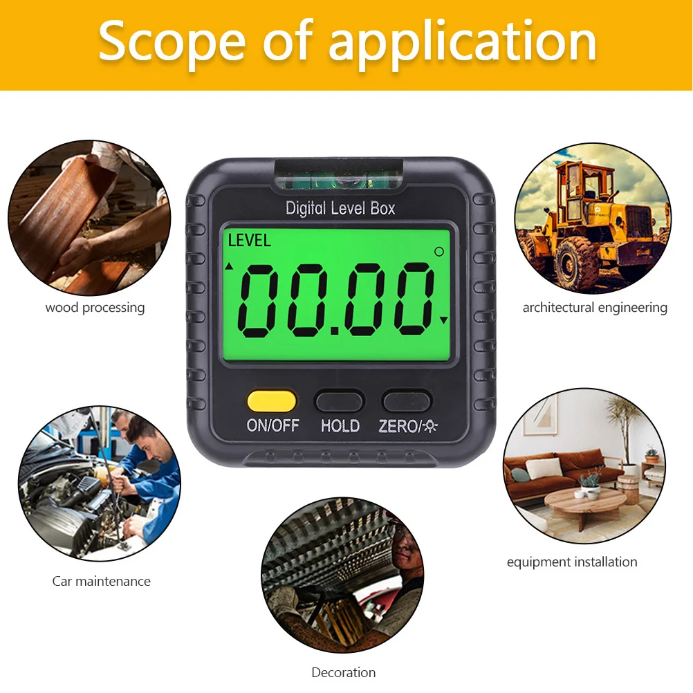 

Digital Level Box Magnetic Digital Angle Gauge Electronic Level Tool Portable Angle Slope Meter Inclinometer Bevel Gauge