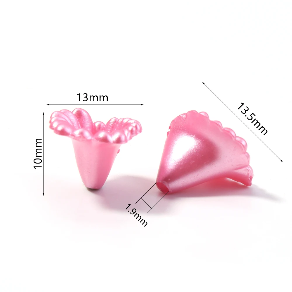 100pcs/lot Flowers Acrylic Beads 13X10mm Colorful Flower Beads Caps Loose Spacer Bead For DIY Jewelry Making Earrings Necklace