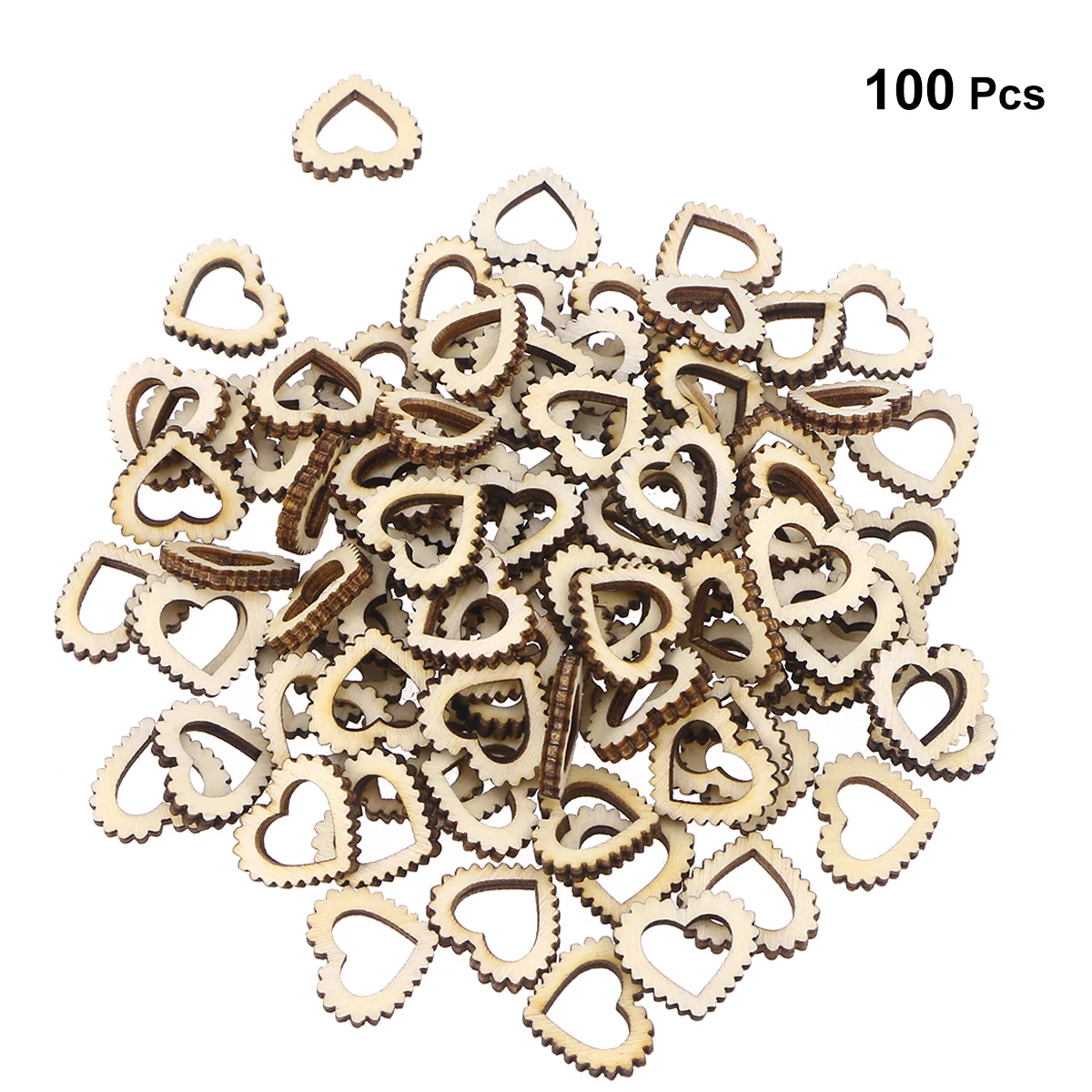 

100 Pcs Home Accessories Wooden DIY Crafts Hollow Heart Pendant Ornaments Cutouts