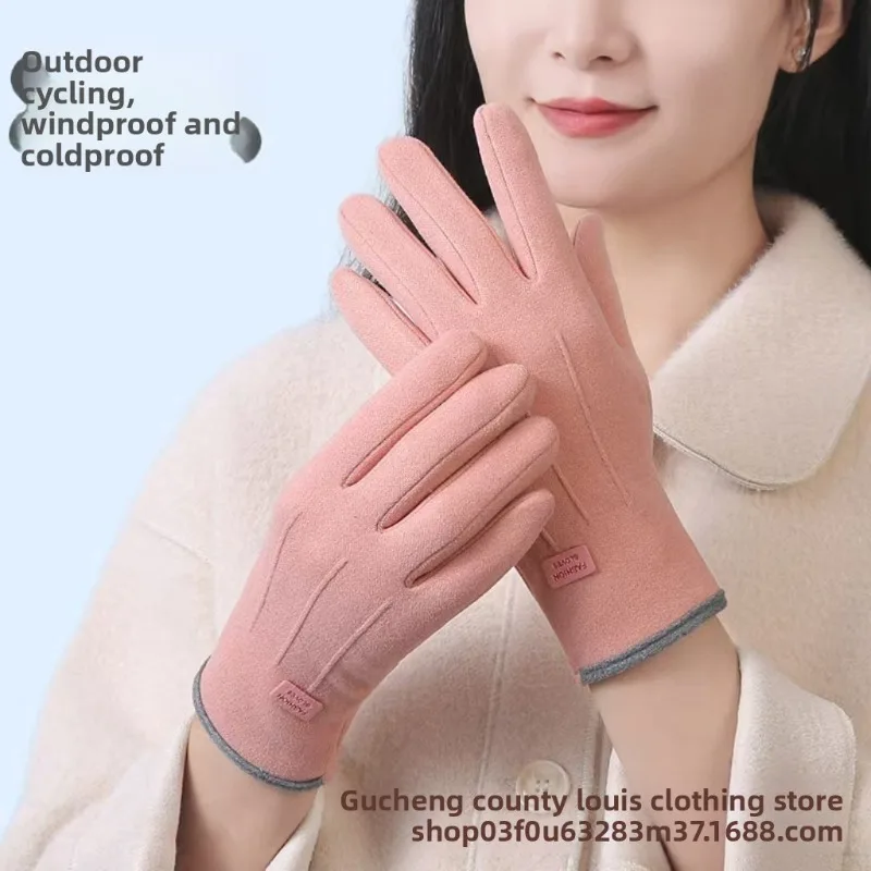 قفازات الخريف والشتاء دافئة، مقاومة للرياح والبرودة، يمكن لمس ركوب الدراجات على الشاشة، مكدسة، سميكة، غير قابلة للانزلاق
