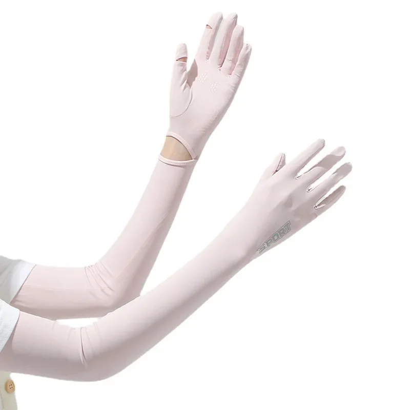Ice Sleeve Women Riding UV Protection Touch Screen Cool Spring Summer Outdoor Sun Protection Ice Silk Sleeve Long Arm Cover