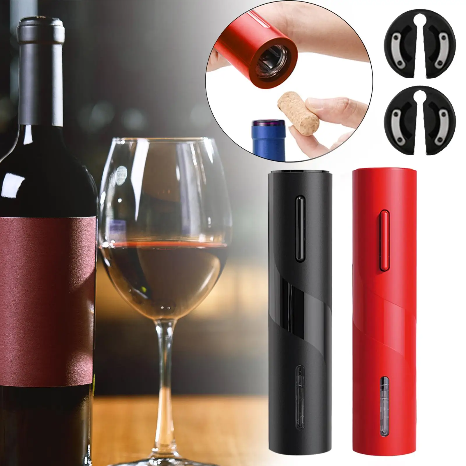 Electric Corkscrew Can Opener with Foil Cutter Bottle Opener Beverage Can Opener for Hotel Home