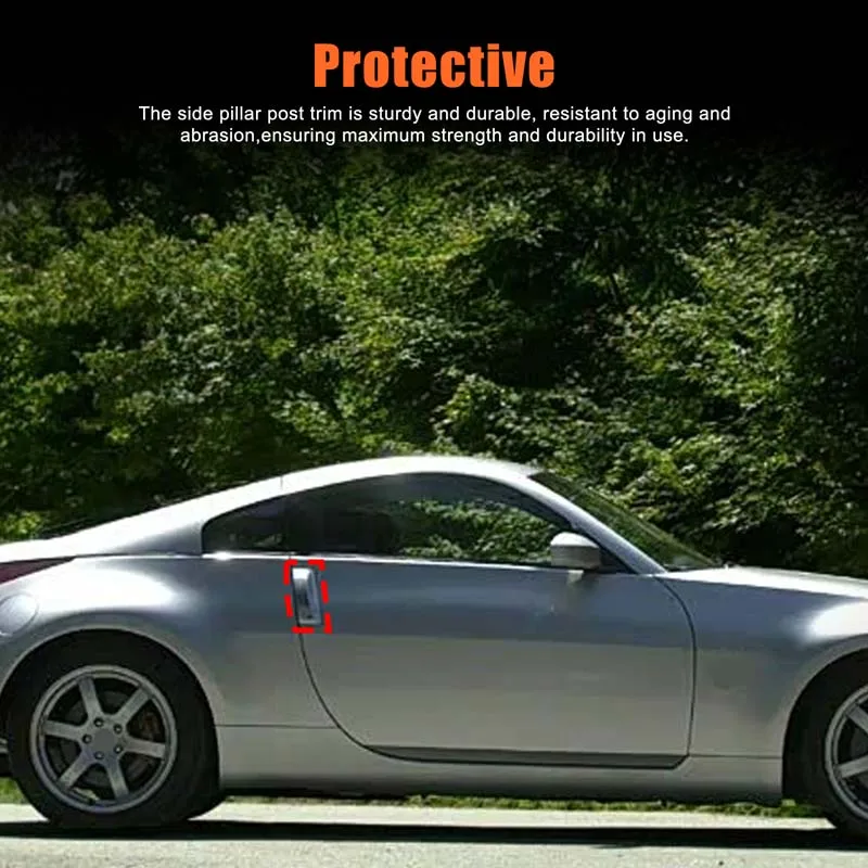 ABS ألياف الكربون لنيسان 350Z 2003-2009 غطاء مقبض باب السيارة لاصقة تزيين اكسسوارات الحماية الخارجية للسيارة #3