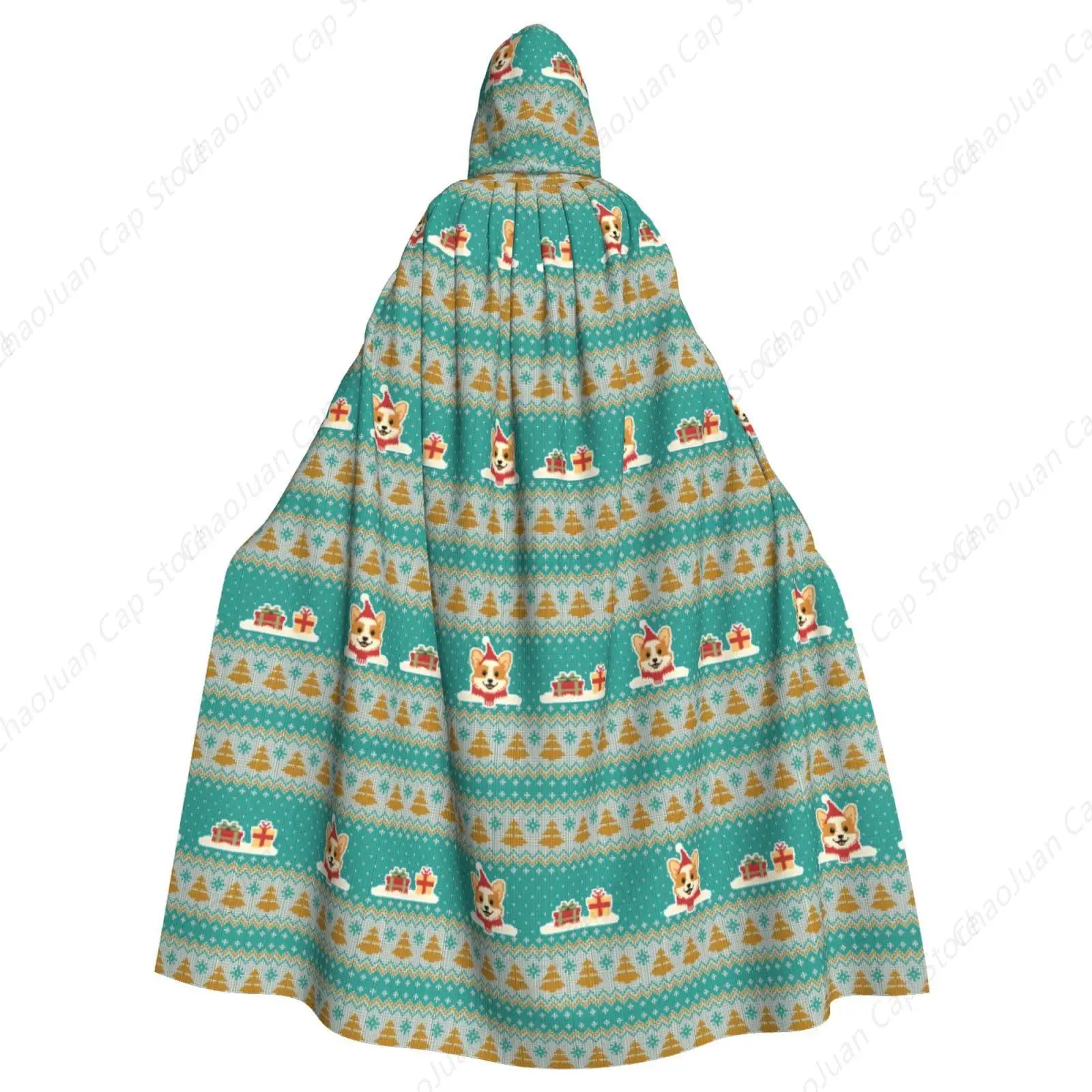 

Christmas Hooded Cape Women's Costume Cloak Suitable for Winter Xmas Party Adult Cloak Knitted Puppy