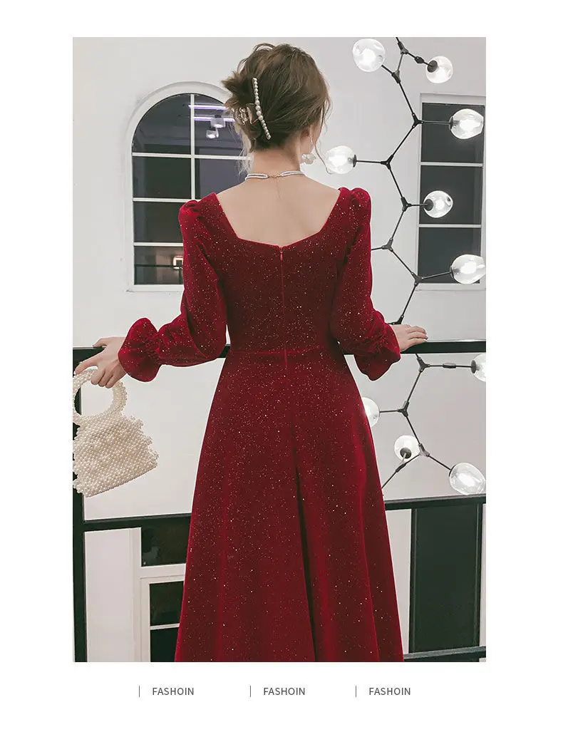 Toast attire for the bride 2024 new spring red party can be worn for small weddings, engagements, and doorstep dresses