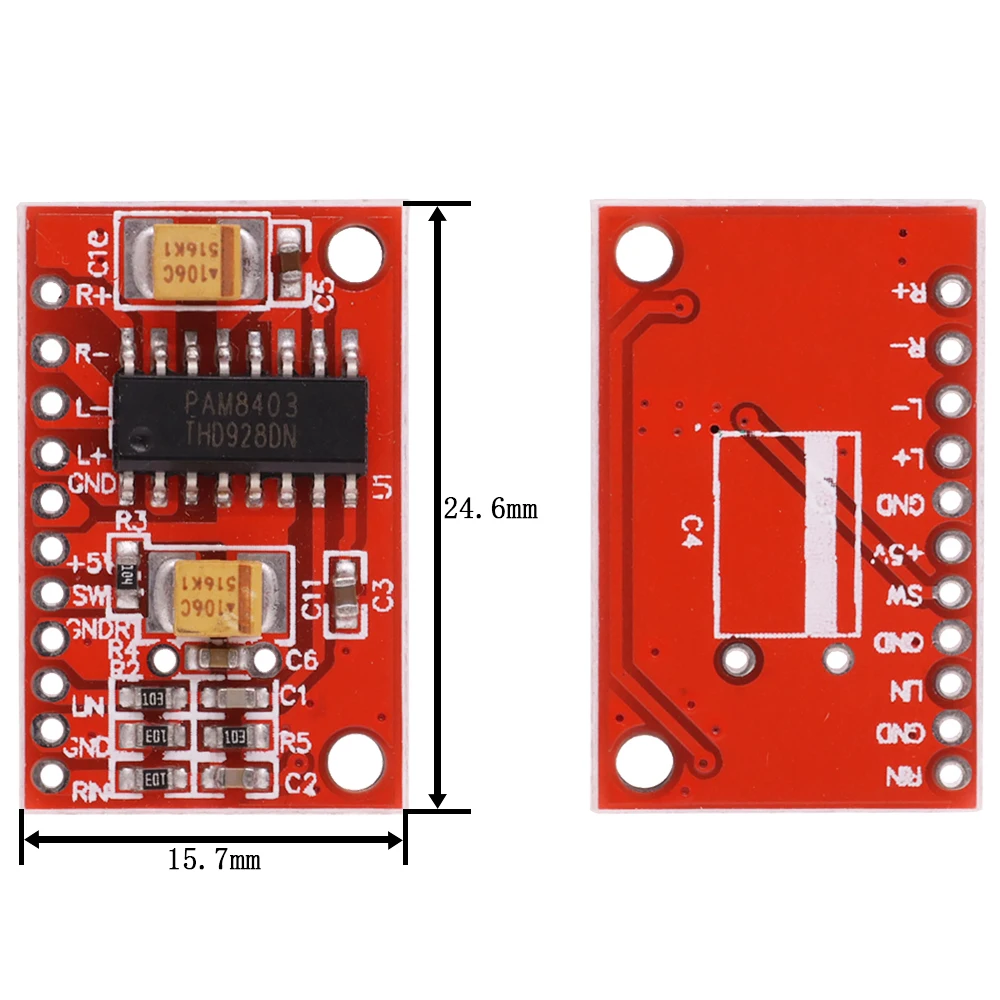 PAM8403 Module Digital Power Amplifier Board Miniature Class D Power Amplifier Board 2 * 3 W High 2.5 ~ 5 v USB Power Supply