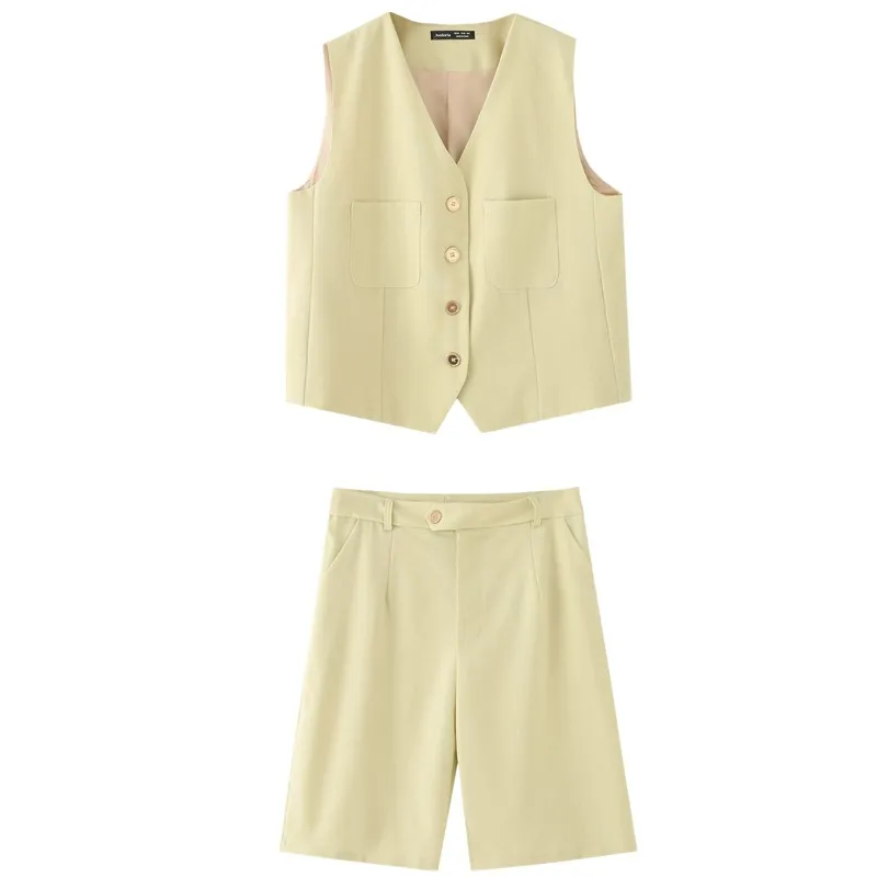 Faionable Cotton Linen Svel orts Vest mid Waist Long Pants Set Women's Clothing 2025 Summer New Sle Versatile