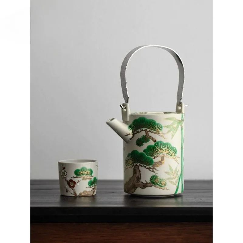 

Fugui welcome pine, teapot Japanese style, high-end tea set, hand-held pot, teapot