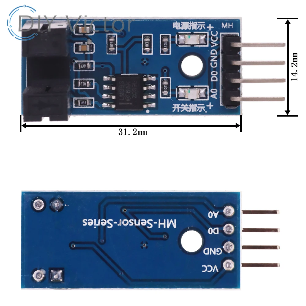 Slot Type IR Optocoupler Speed Sensor Module 3.3V-5V Counter Module 51 AVR PIC 3.3V-5V Diy Kit Optical Speed Measuring Module