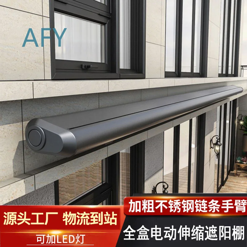 Auvent électrique télécommandé pliable et télescopique pour villa, balcon, cour, avec boîtier comple