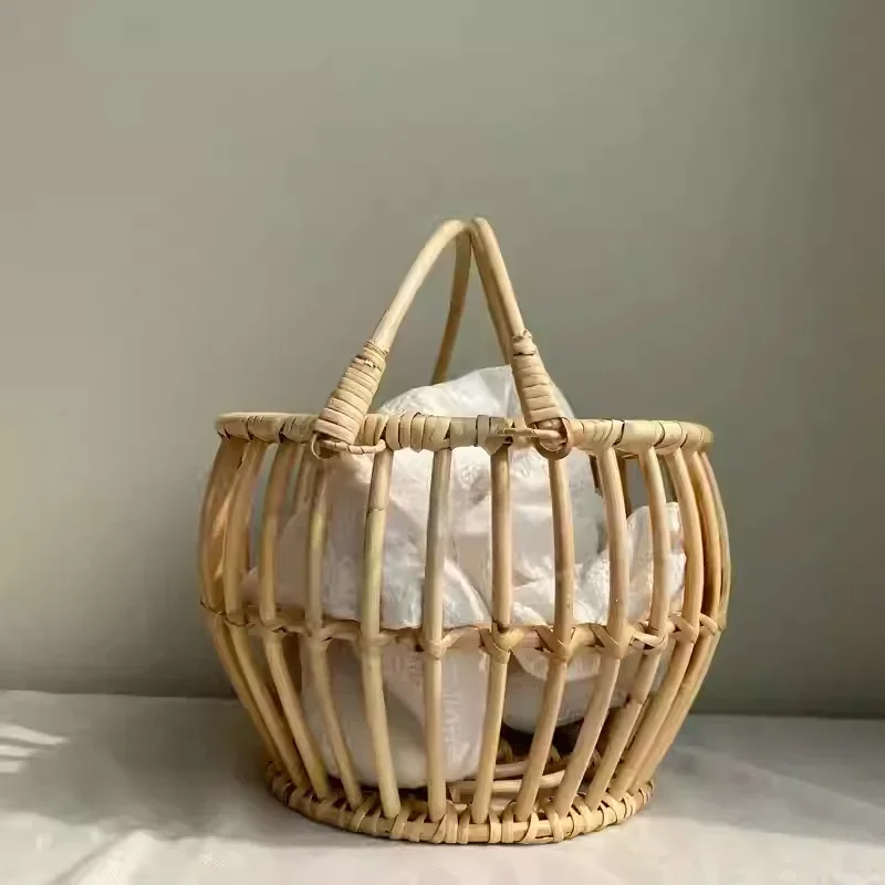 Chaise en rotin rétro, accessoires de photographie pour nouveau-nés, lit de pose unisexe pour bébés, toiles de fond, accessoires photo adorables pour bébés filles et garçons