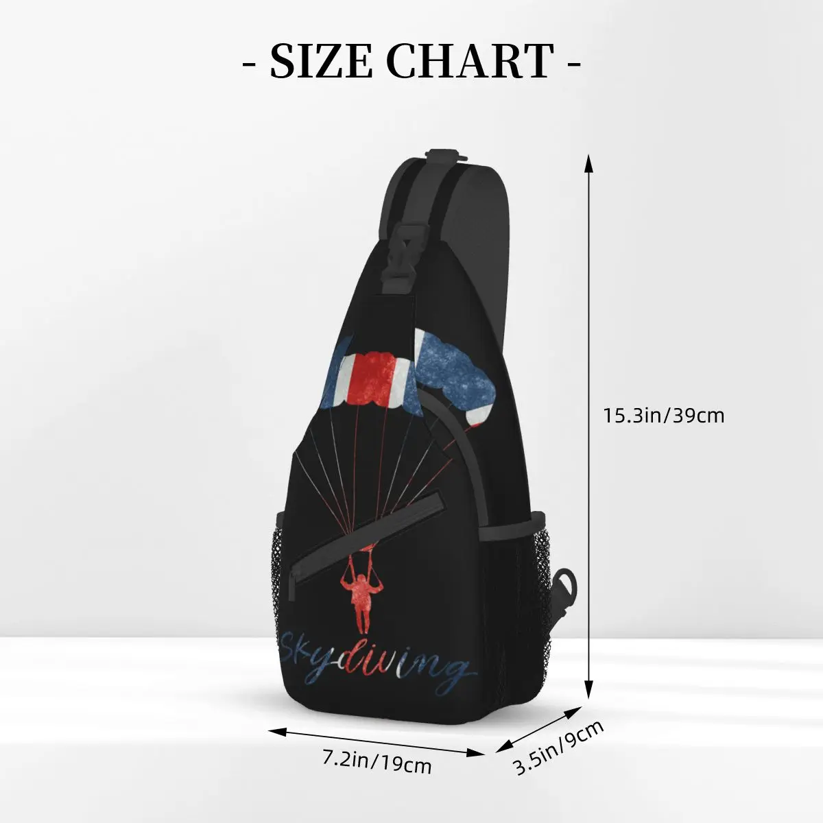 Paraquedismo Bandeira do Reino Unido Pequeno Sling Bag Peito Crossbody Ombro Mochila Caminhadas Ao Ar Livre Daypacks Retro Paraglider Homens Mulheres Pacote