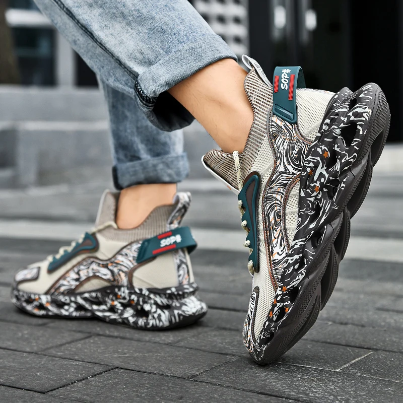 أحذية الجري الرجالية ذات النعل الناعم برباط علوي أحذية رياضية للرجال خفيفة الوزن شبكية قابلة للتنفس ومضادة للانزلاق ومقاومة للاهتراء للرجال