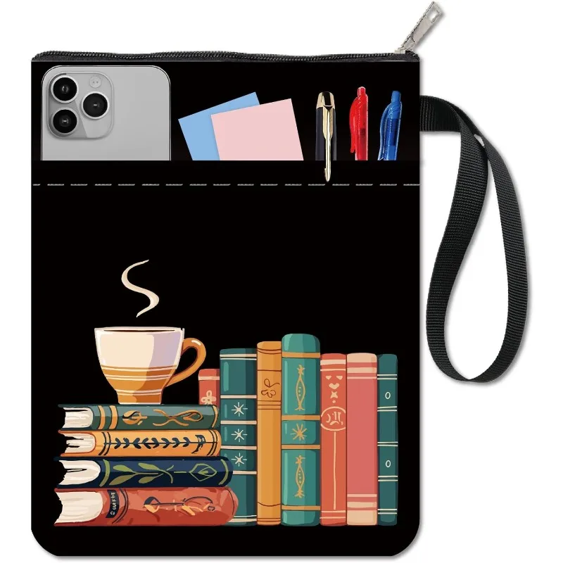 1 pc Book Sleeve Coffee Book Covers Book Pattern Black Book Protector for Paperbacks Washable Fabric Cloth Book Cover