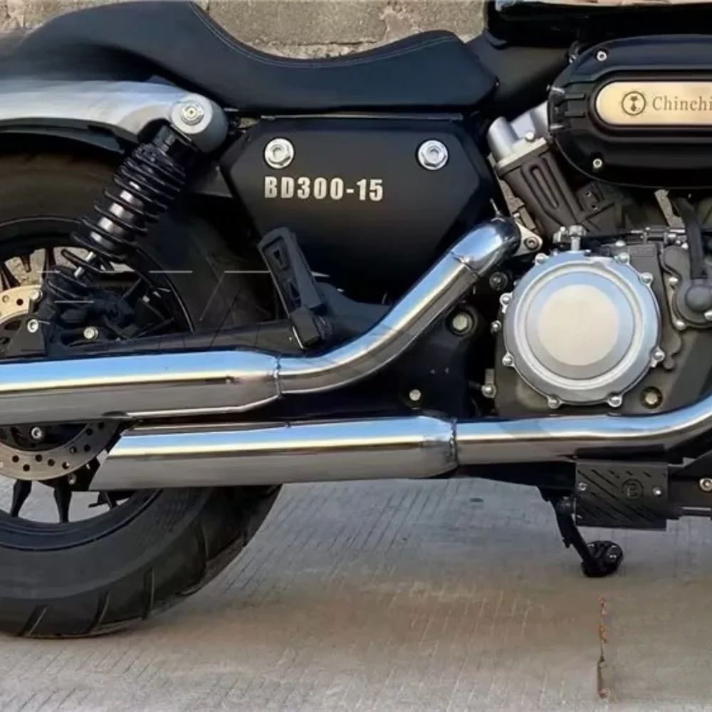 Modified long exhaust pipe for Keeway V Cruise 125 V302 stainless steel material for v-cruise 125 v302 c black and silver