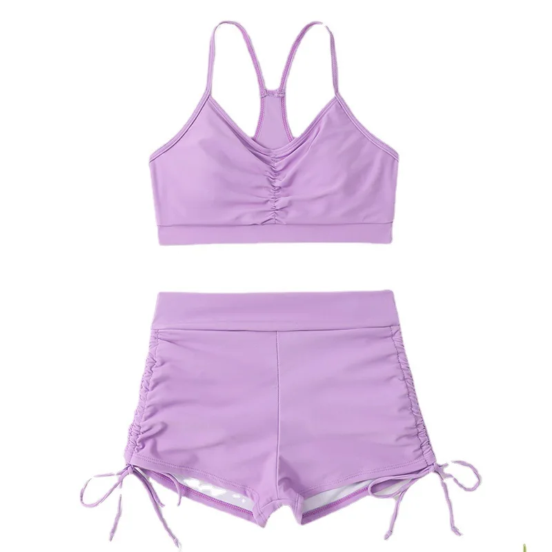 NADANBAO-Conjunto de Bikini negro para mujer, Tankini Sexy para vacaciones en la playa, traje de baño de cintura alta, ropa deportiva