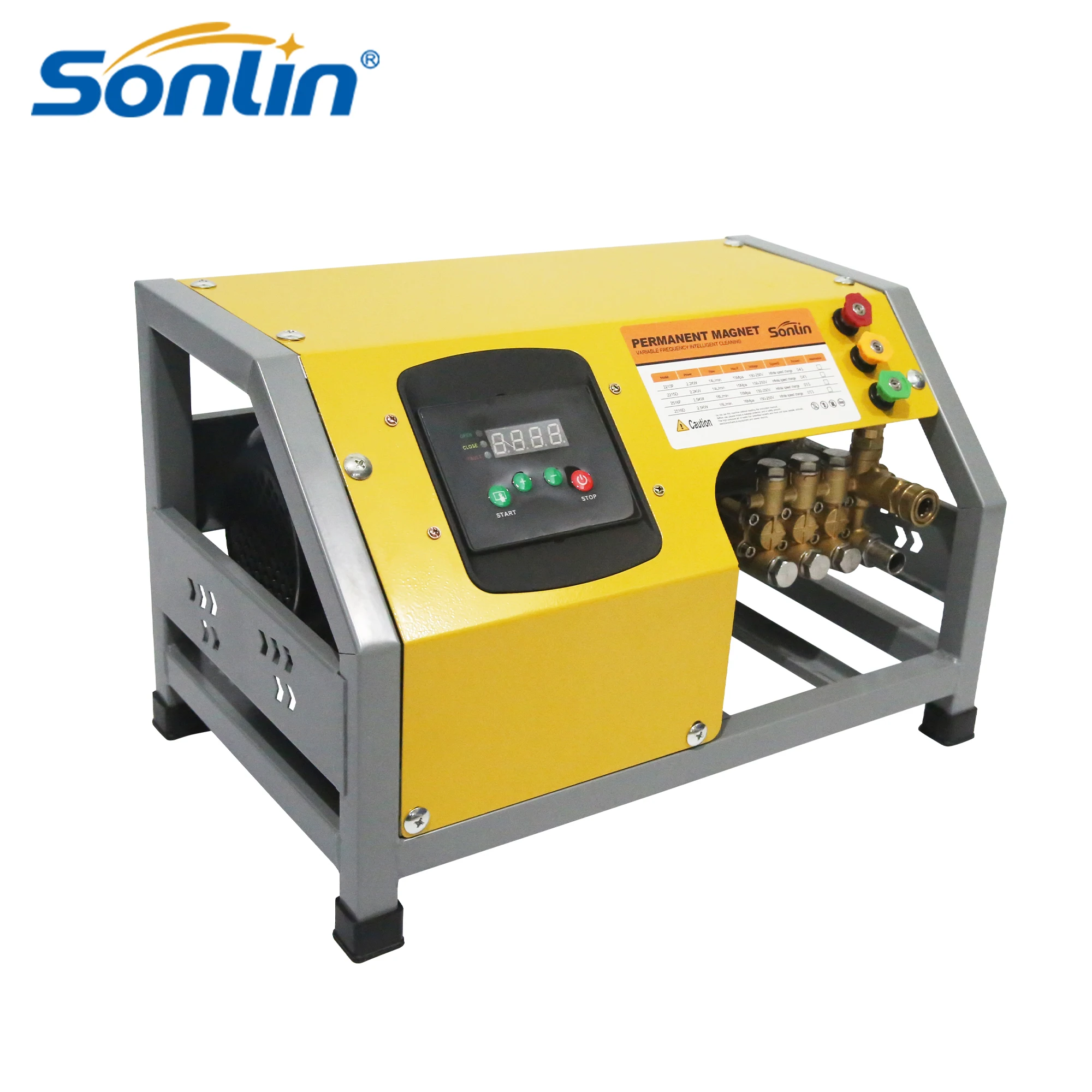 2.5KW 120 Bar 1750psi 14 L/min Lavadora de coches eléctrica comercial de alta presión con bomba de lavado de coches