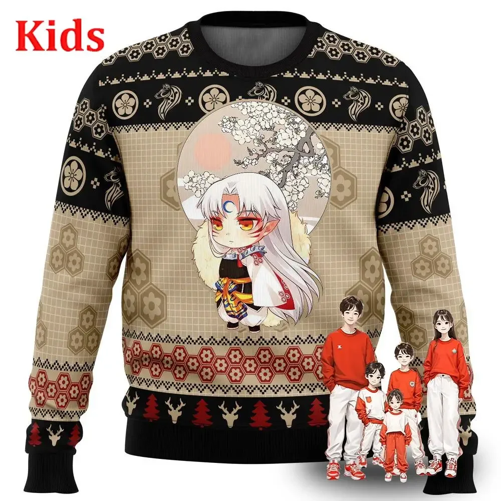 Inuyasha Sprites brutto maglione di natale maglione di natale regalo babbo natale Pullover bambini felpa 3D e Top autunno e inverno