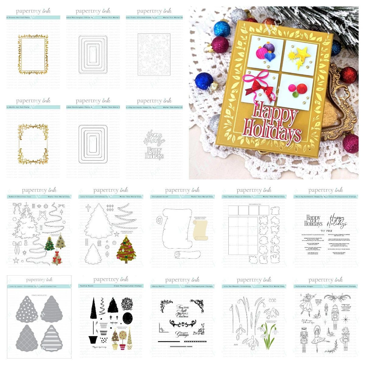 

Happy Holidays Nutcracker Magic Christmas Metal Cutting Dies Stamps Mold Craft Embossing Template DIY Stencils Handmade Decor