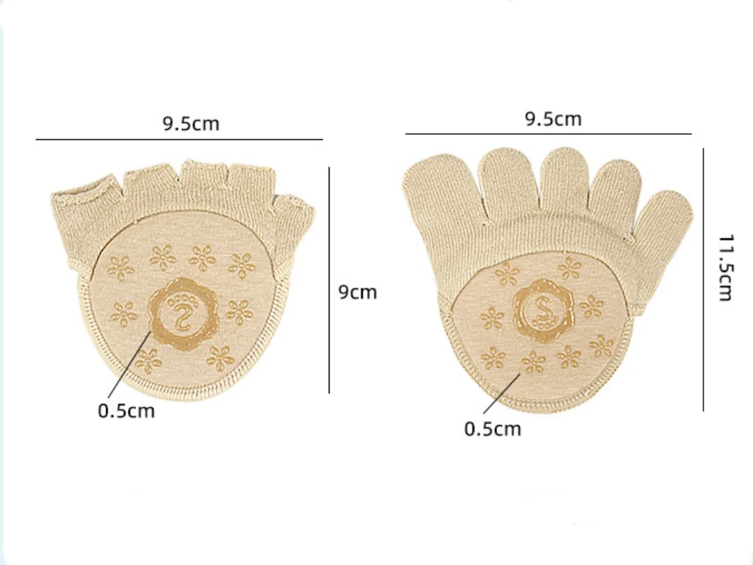 2Pcs=1Pair Five Finger Socks Pad Toe Separator Foot Care Half Bunion Sleeve Protector Hallux Valgus Forefoot Insoles For Women