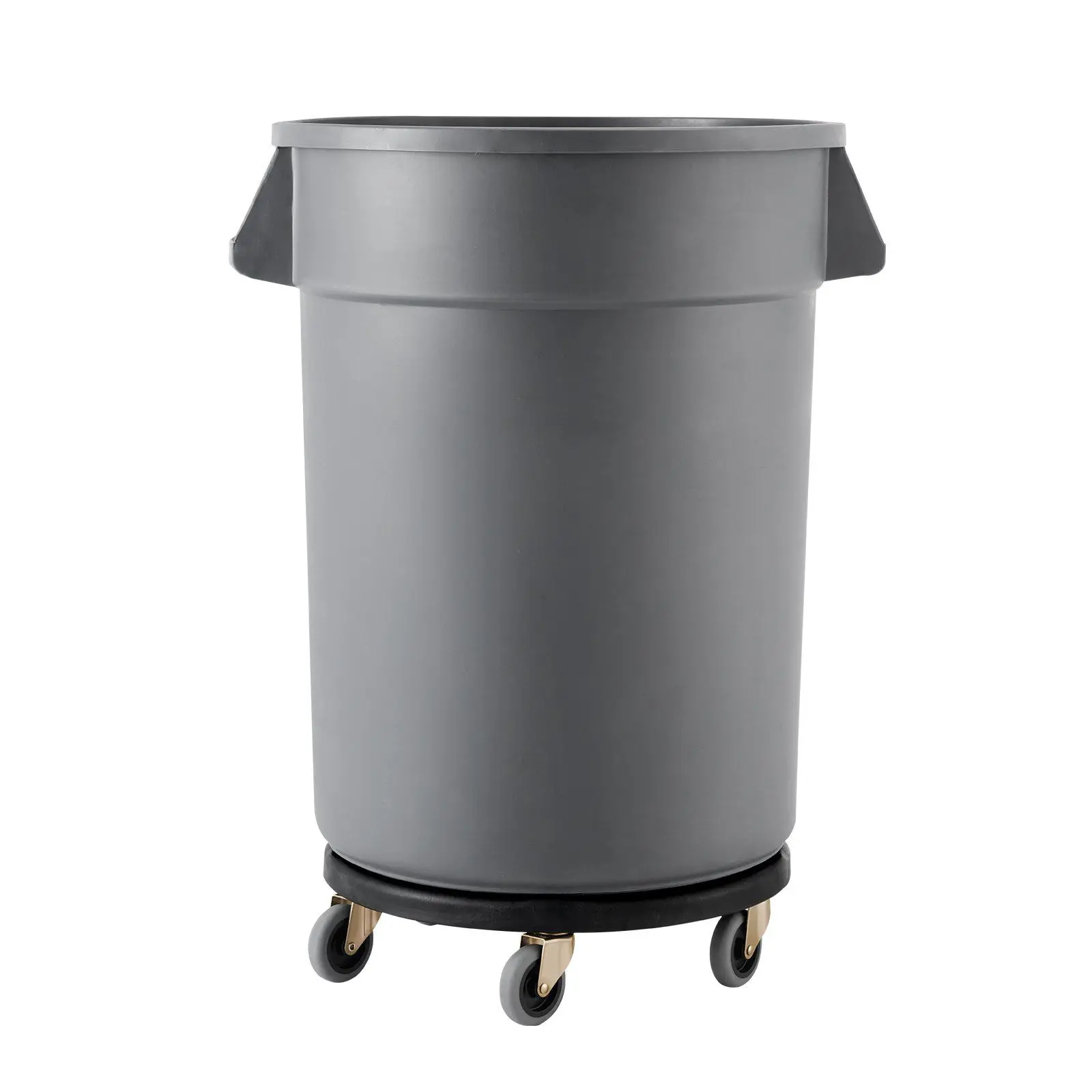 

Round Trash Can Dolly Fit 20, 32, 44, 55 Gal Garbage Container 500lbs Heavy Duty
