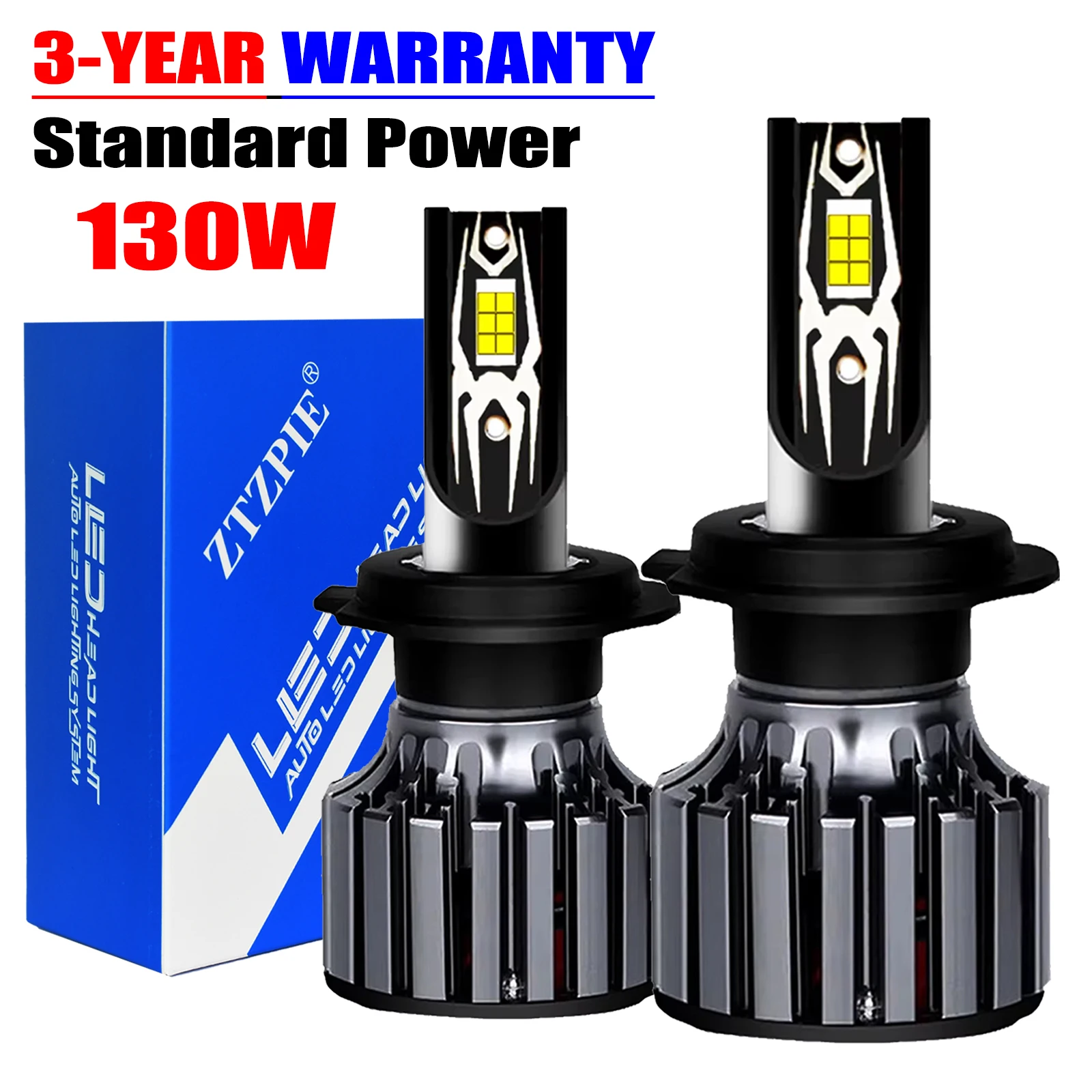 

BHFBNI 130W High Power Top H7 H4 LED Car Headlight Bulbs 6000K Canbus HB3 HB4 9005 9006 H1 H11 Light 5575 CSP Auto Fog Lamp