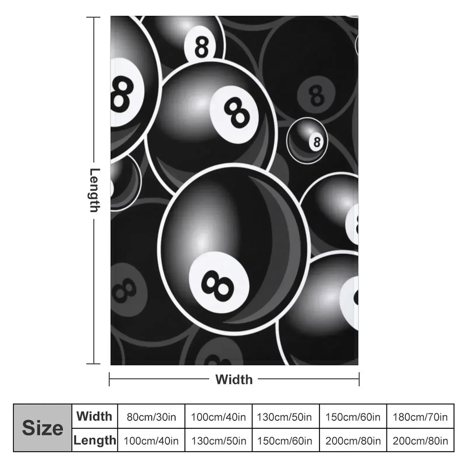 Billiards Black 8 Ball 8-Ball black and white Throw Blanket For Baby Personalized Gift Fashion Sofas cosplay anime Blankets