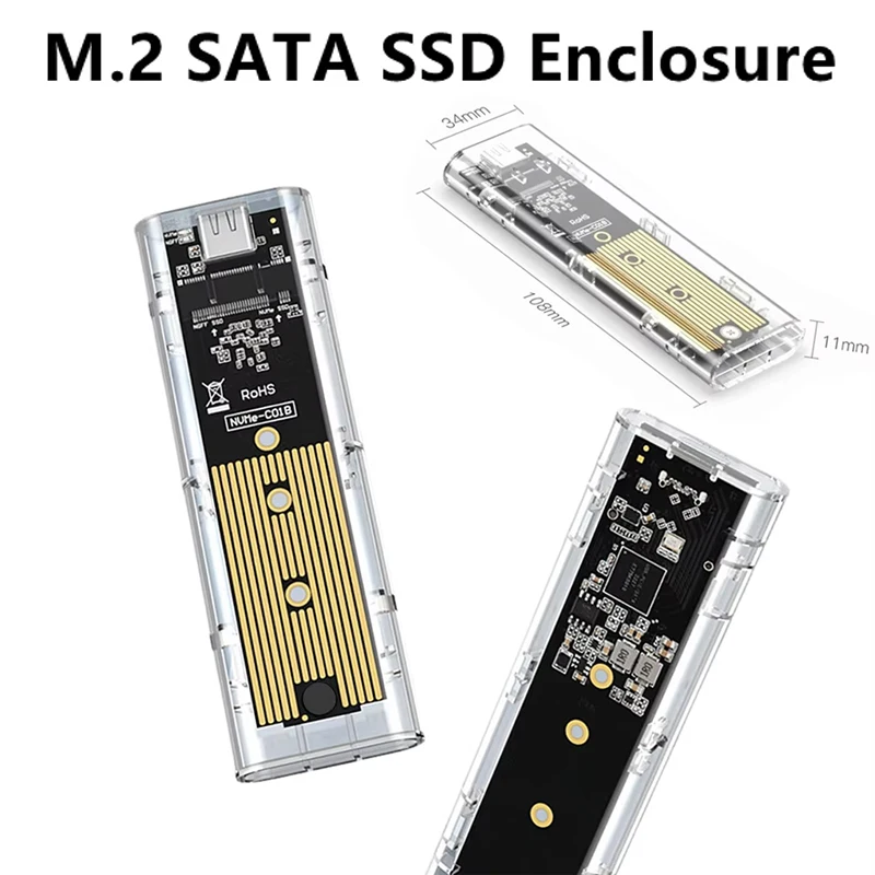 Dual Dual Protocol SSD Case Clear USB Type C Enclosure Adapter Mobile Hard Disk Case For Laptops Hard Disk Accessories SSD Enclosure - Aliexpress Deal