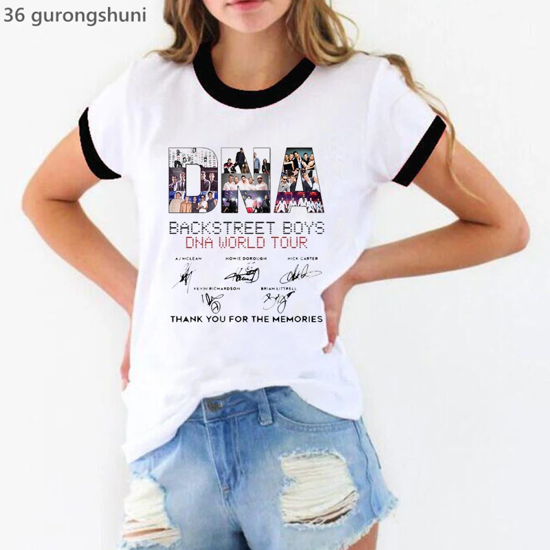 

Backstreet Boys Art Dna Grpahic Print Tshirts Women'S Clothing Funny Hip Hop T Shirt Femme Harajuku Shirt Music Lover T-Shirt