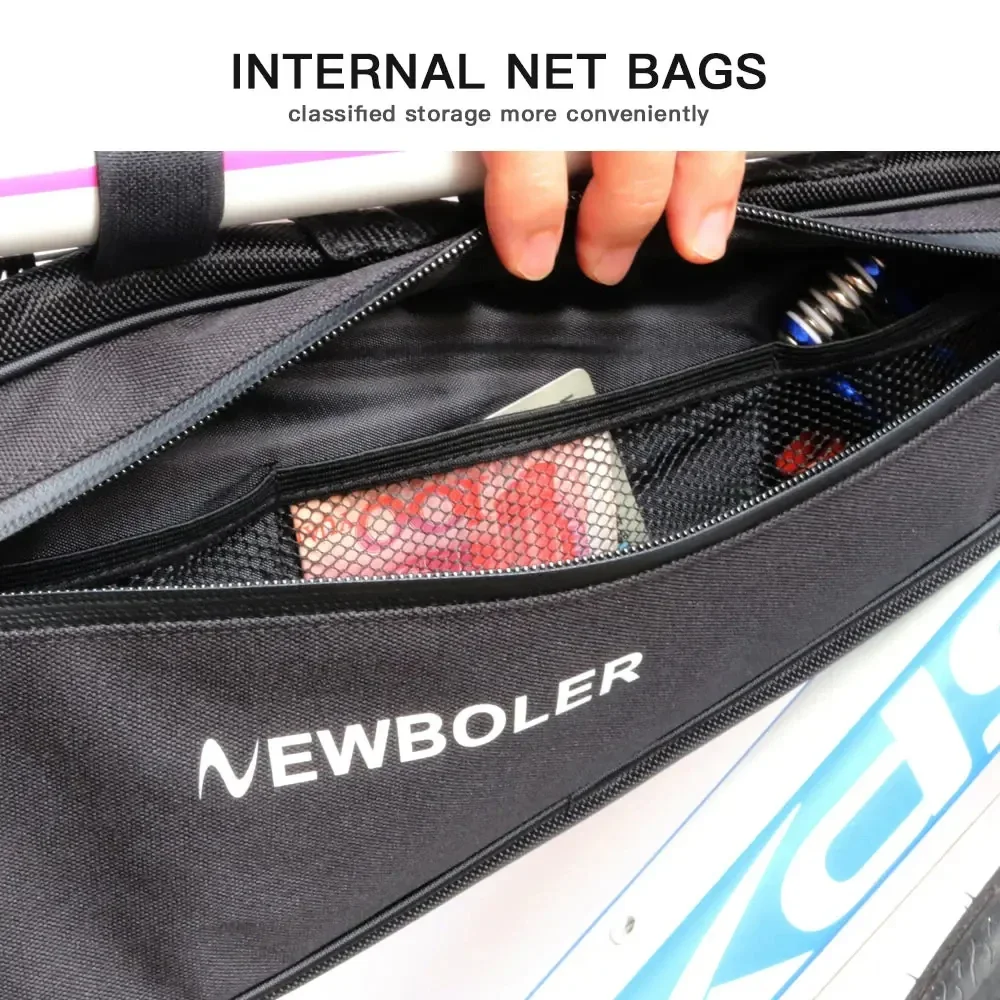 NEWBOLER Borsa triangolare per bicicletta Borsa per tubo anteriore per telaio bici Borsa da ciclismo impermeabile