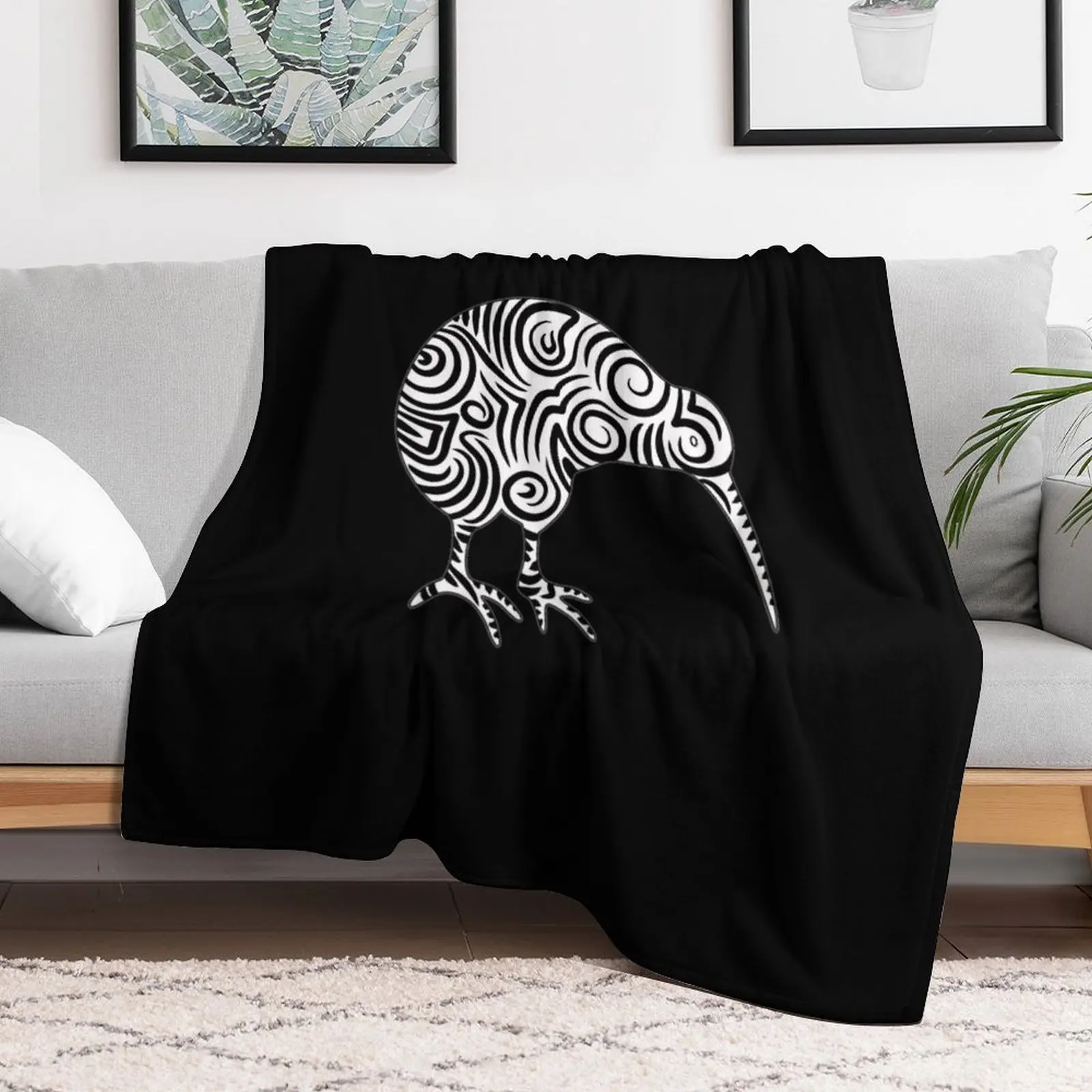 Kiwi Bird Aotearoa New Zealand tribal style Throw Blanket sofa bed Heavy Bed Blankets