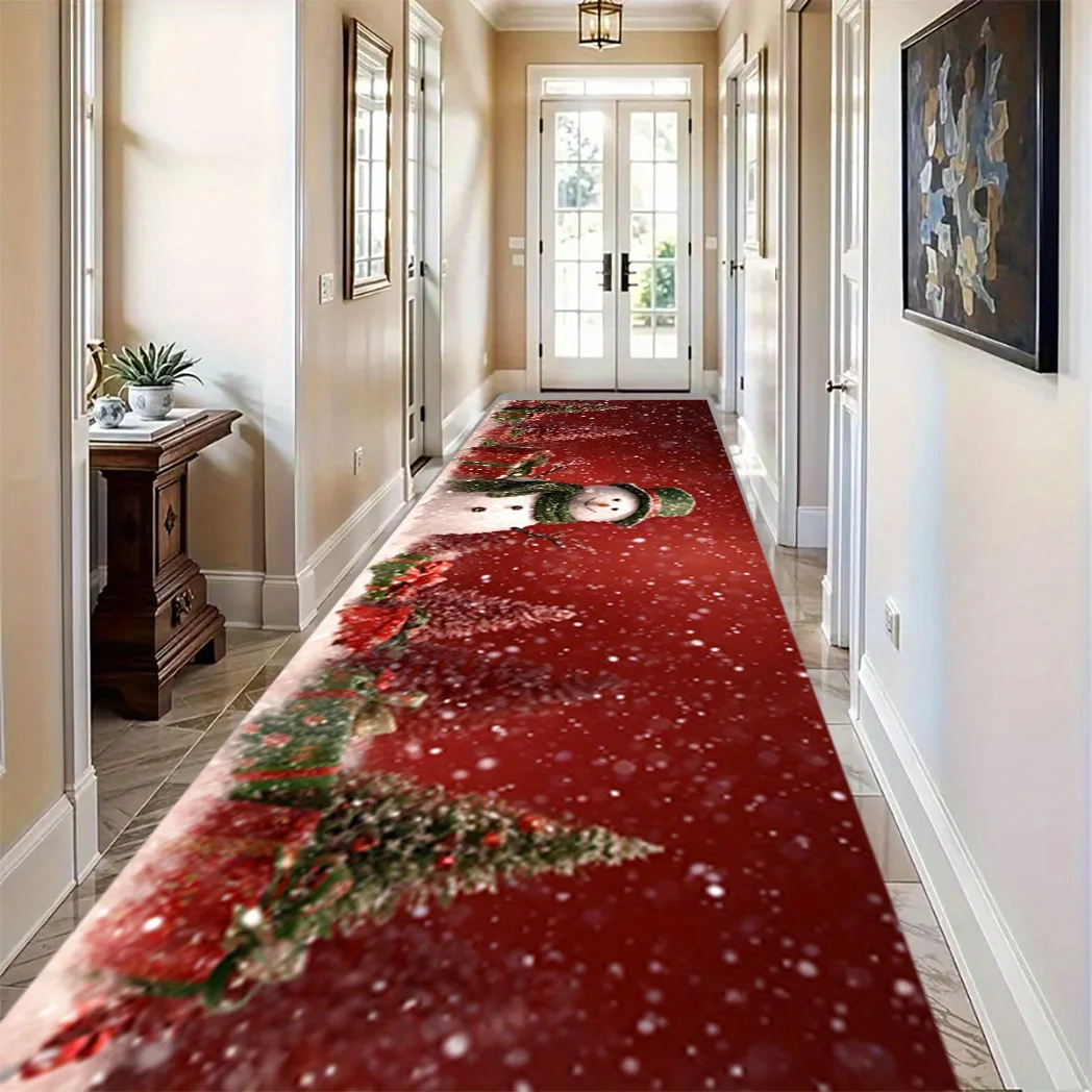 VIKAMA Weihnachtsläufer-Teppich, Heimdekoration, Küchenteppiche, Eingangsbereich, Flur, Schlafzimmer, Teppich, Willkommen, Bodenmatte, Wäsche-Bodenmatte, Zuhause