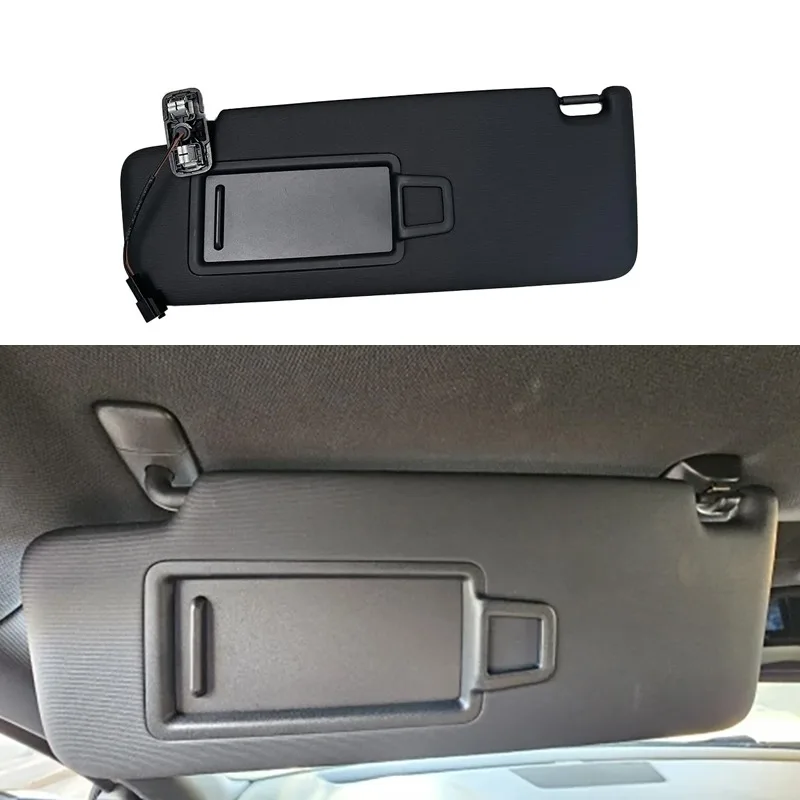 Black Front Sun Visor Panel With Makeup Mirror Sunshield 5GG857551 5GG857552 For VW Golf 7 MK7 2013-2021