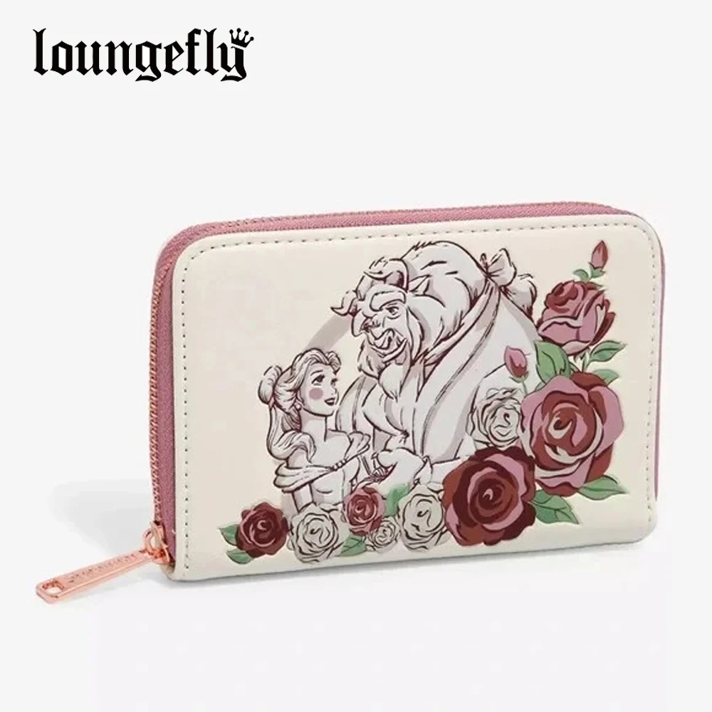 

New Loungefly Disney Beauty and The Beast Floral Portrait Mini Backpack Wallet