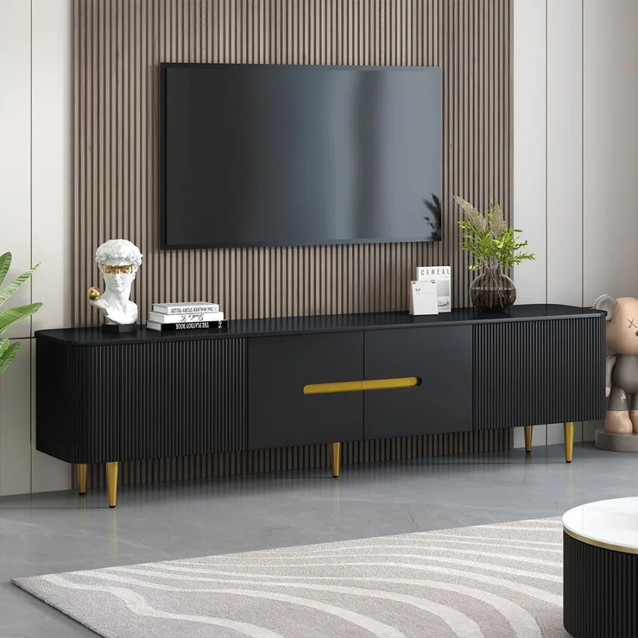 

78,7 рифленая подставка под телевизор для гостиной, современный развлекательный центр с ящиками для хранения, медиа-телевизор, телевизионный стол с дверцами Cabi