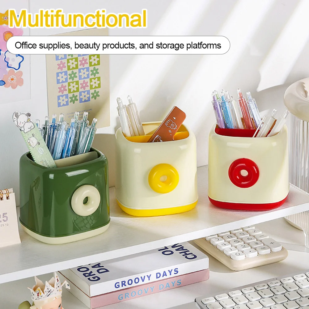 

New Multipurpose Pen Holder Cartoon Large-capacity Desktop Organizer Stationery Multifunction Storage Box