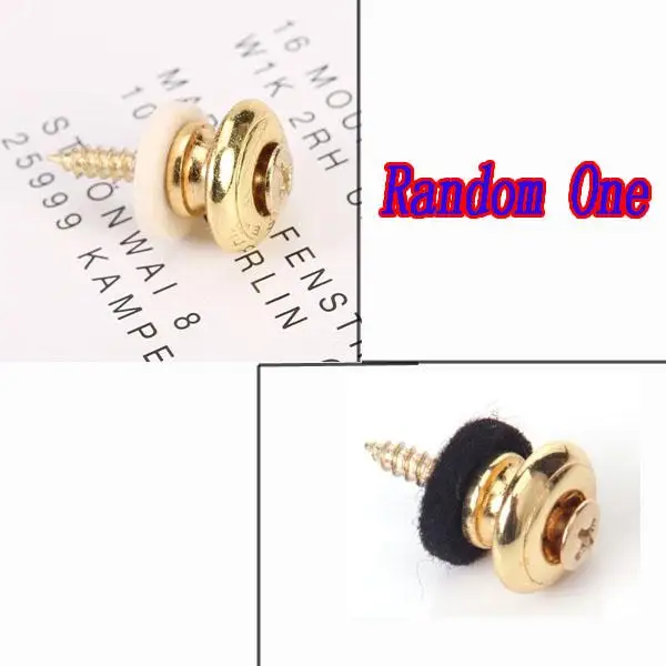 Gold Mushroom Head Guitar Strap Button with Screw and Felt for Electric Acoustic Bass Guitar Parts Accessory