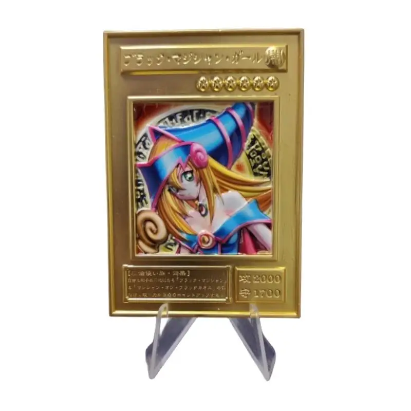 Yu-Gi-Oh! Metal Card Blue-Eyes White Dragon Black Magician Girl Stereoscopic Alloy Color Anime Game Collection No Bracket